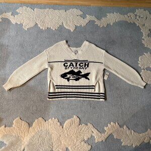 Maeve (by Anthropologie) V-Neck Nautical Linen-Blend Sweater (NWT, XXS)